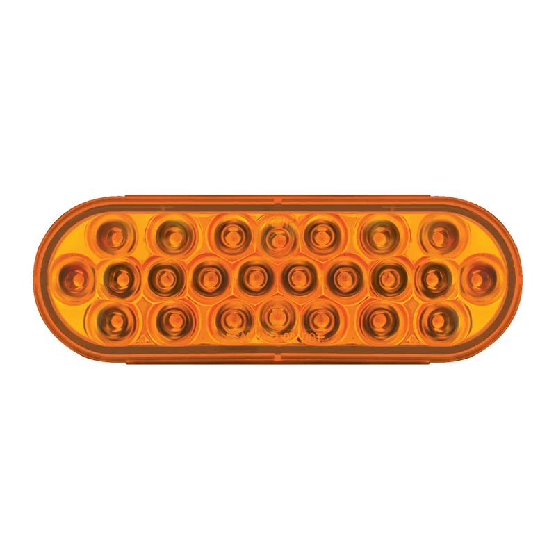 76470 #1 OVAL PEARL AMBER LED STROBE LIGHT, AMBER LENS, 9~36V