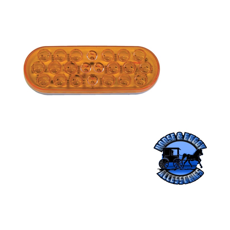 821A-22 6.5×2.25 Amber LED Front Park & Turn, PL3 Housing, Grommet-Mount