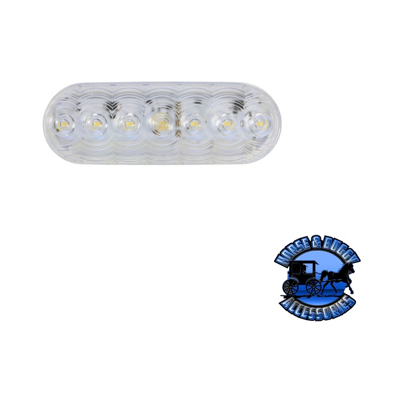 821C-7 6.5×2.25 White LED Back-Up Light, Oval, Grommet-Mount