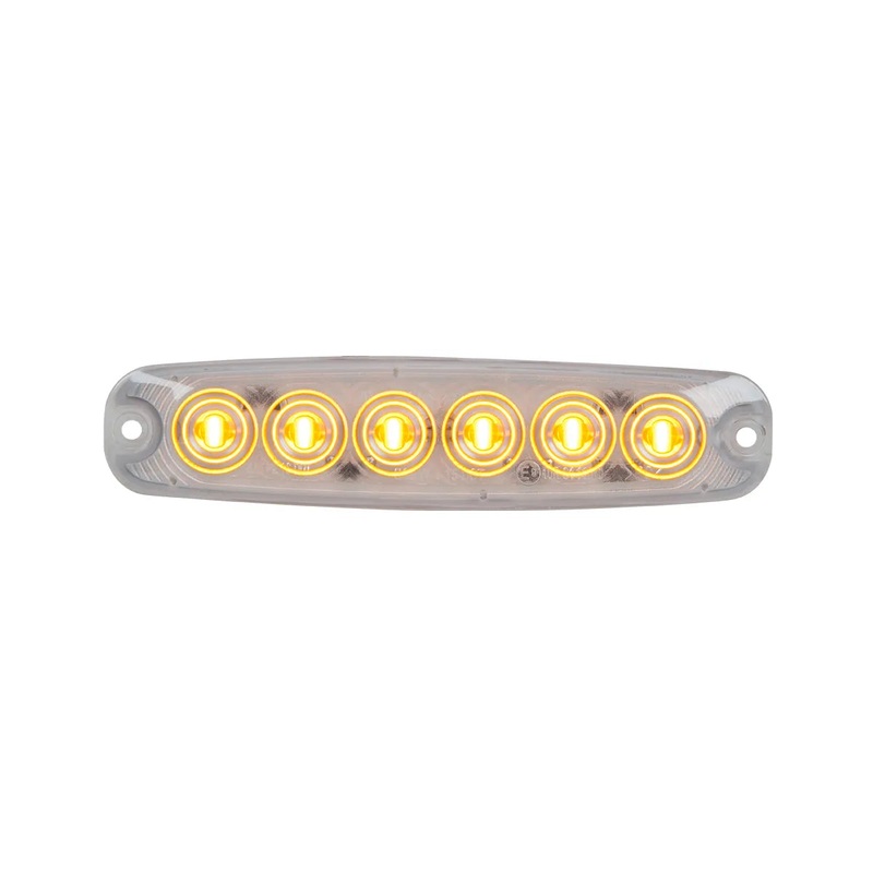 5-1/8 ULTRA THIN AMBER/CLEAR 6 LED LIGHT, HIGH/LOW, 3 WIRES