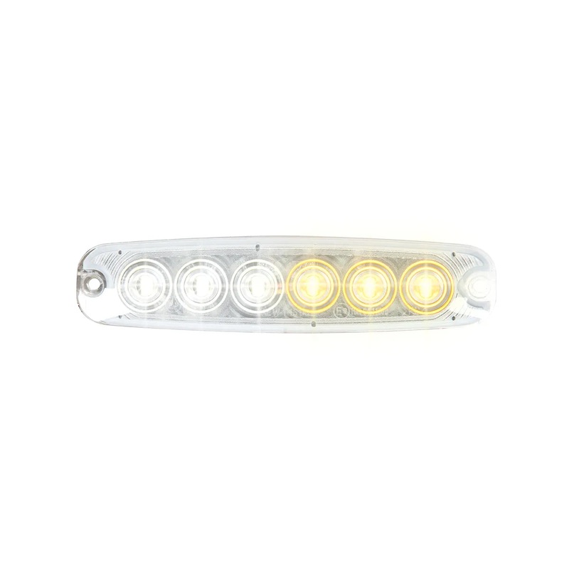 5-1/8 ULTRA THIN AMBER/WHITE 6 LED STROBE LIGHT, 14 MODES