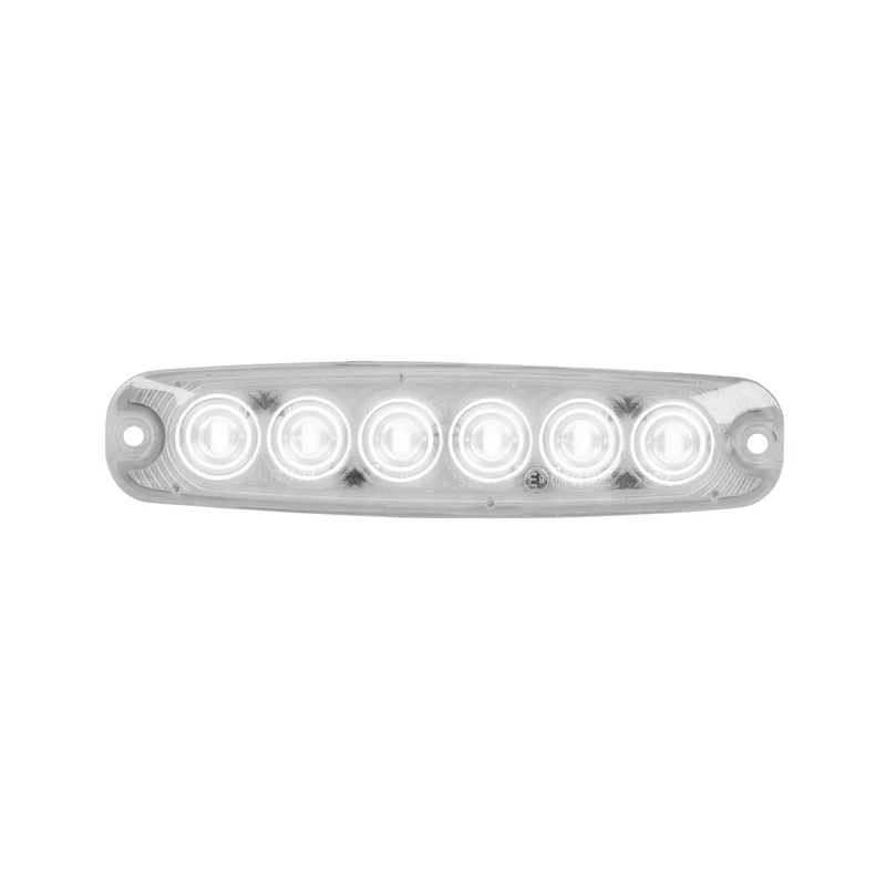 5-1/8 ULTRA THIN WHITE/CLEAR 6 LED LIGHT, HIGH/LOW, 3 WIRES