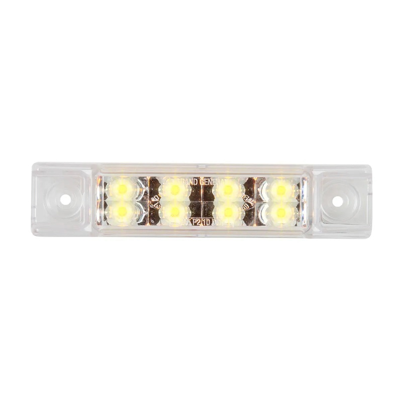 6L RECT. PEARL AMBER/CLEAR 8 LED LIGHT, HIGH/LOW 3 WIRES