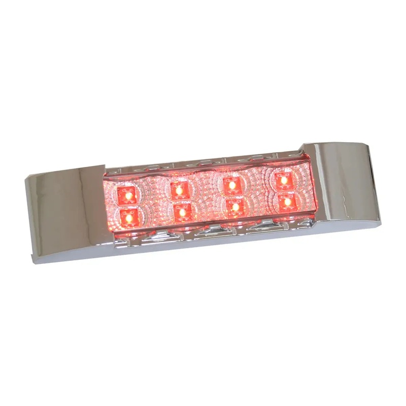 6L RECT. SPYDER RED/CLEAR 8-LED MARKER/CLEARANCE LIGHT