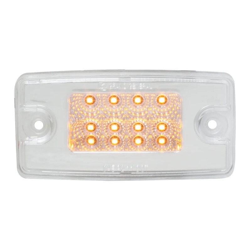 76321 RECT. SPYDER AMBER/CLEAR 8 LED FOR FL VISOR/CAB MARKER LIGHT