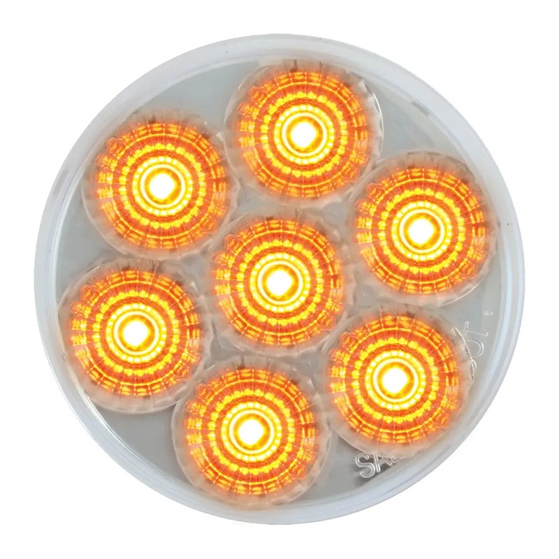 76666 2.5 LOW PROFILE SPYDER AMBER/ CLEAR 7 LED DUAL/3WIRES LIGHT