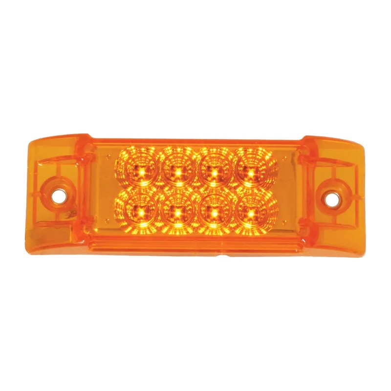 77660 RECT. SPYDER AMBER/AMBER 8-LED MARKER SEALED LIGHT