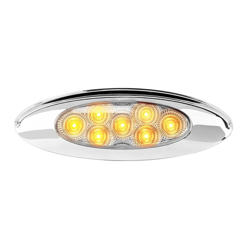 77836 ULTRA THIN SPYDER Y2K AMBER/CLR 7 LED LIGHT W/VISOR, HIGH/LOW
