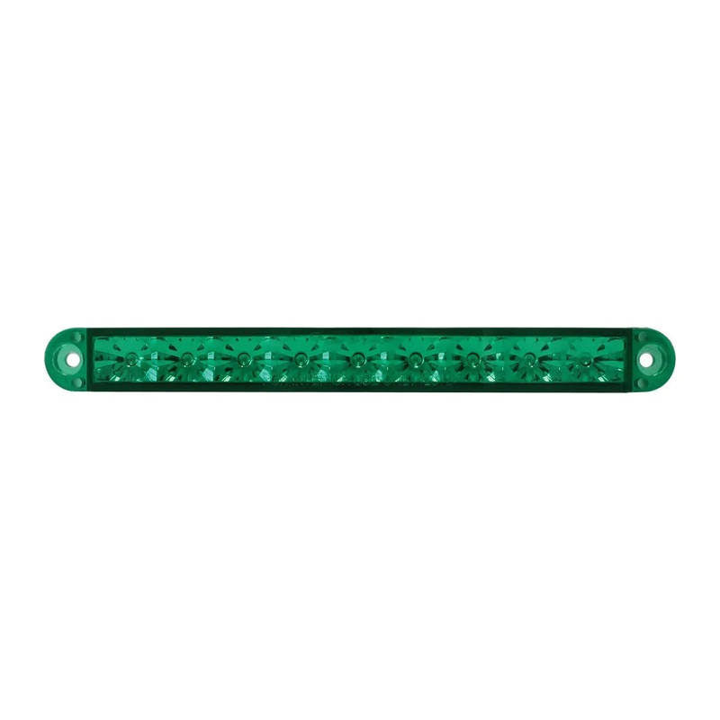 6-1/2 FLUSH MOUNT GREEN 9 LED LIGHT BAR, 3 WIRES