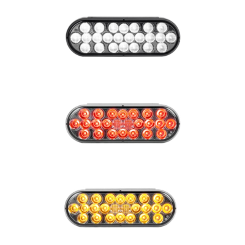Smoked 6 Oval Pearl LED Light Smoke Lens (choose color)