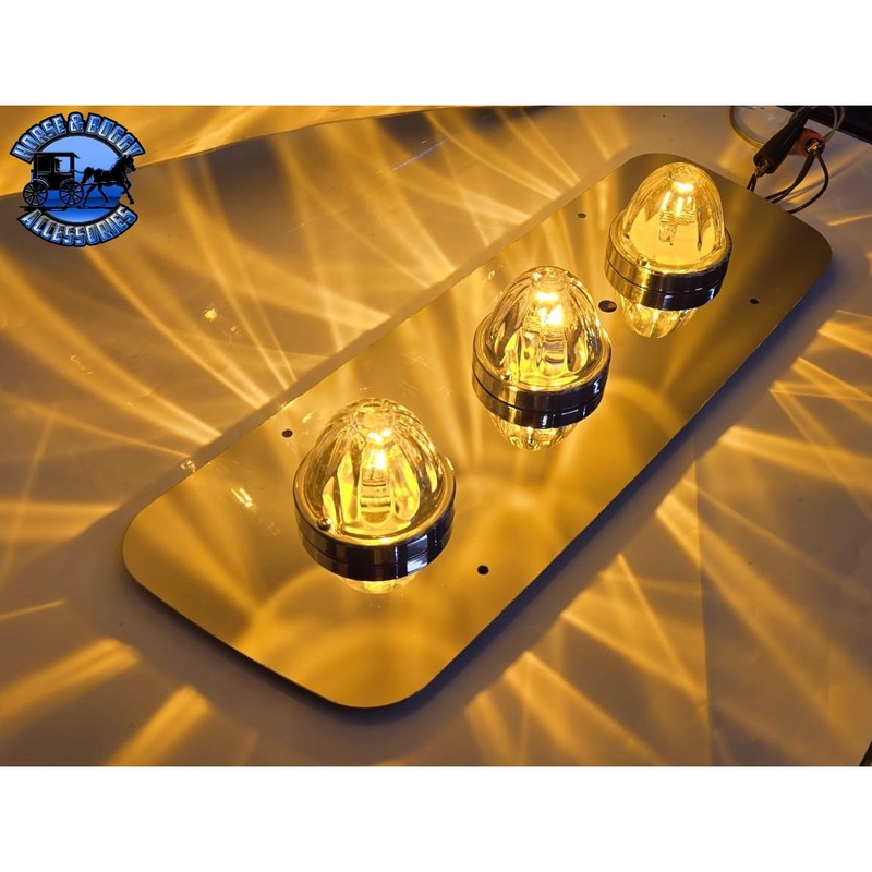 ss-#1019 Peterbilt 63 ultracab sleeper plate 2008+ (3) light hole (oem mounting hole) (plate only)