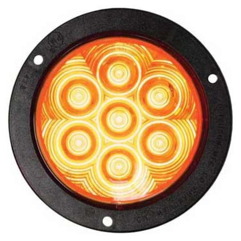 824A-7 4 Amber LED Stop/Turn/Tail, Round, Flange-Mount