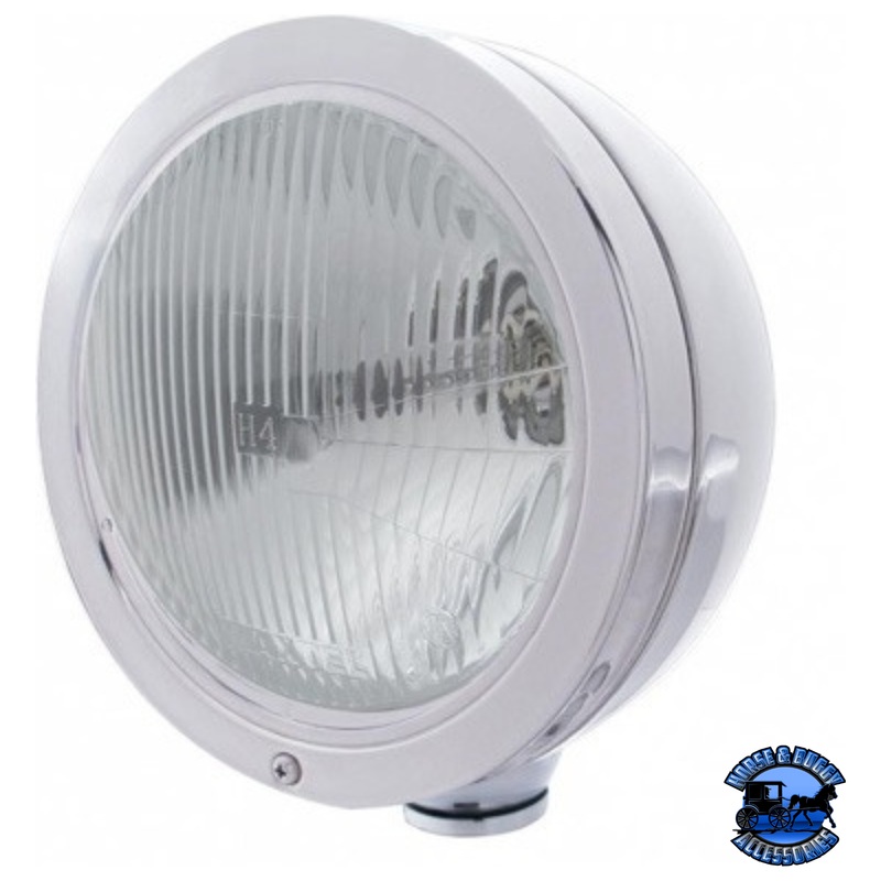 STAINLESS STEEL BULLET CLASSIC HEADLIGHT H4 BULB #30412