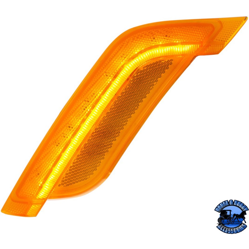 12 AMBER LED FENDER TURN SIGNAL LIGHT FOR PETERBILT 579 (2012-2021) & 587 (2012-2018) (Choose Color) (Choose Side)
