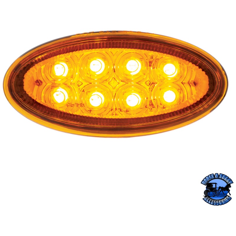 8 LED FENDER PARKING & TURN SIGNAL LIGHT FOR PETERBILT 386 (2006-2014) & 387 (2006-2010)-AMBER LED/AMBER LENS #36810