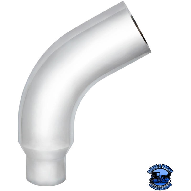 CHROME 58 DEGREE ANGLED EXHAUST ELBOWS FOR PETERBILT 379 (Choose Connection Size)