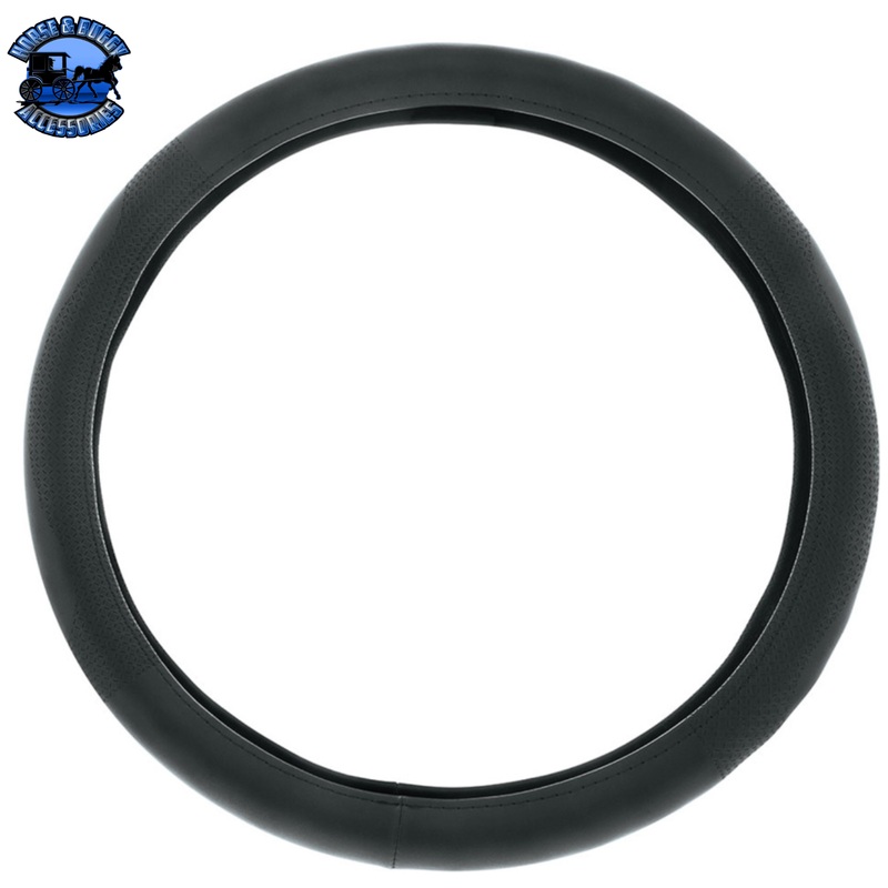 18 LEATHERETTE STEERING WHEEL COVER-BLACK #88034
