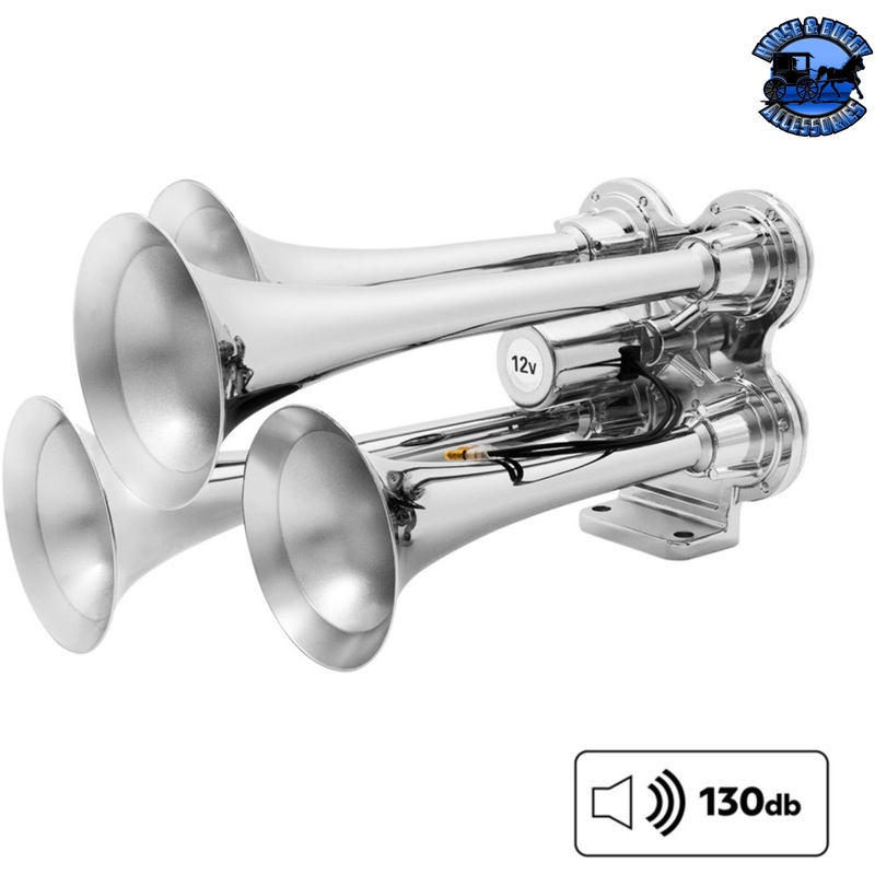 4 TRUMPET MINI TRAIN HORN (Choose Finish)