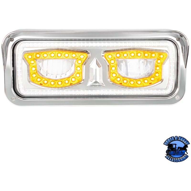 HIGH POWER LED HEADLIGHT WITH TURN SIGNAL AND POSITION LIGHT (Choose Side) (Choose Finish)