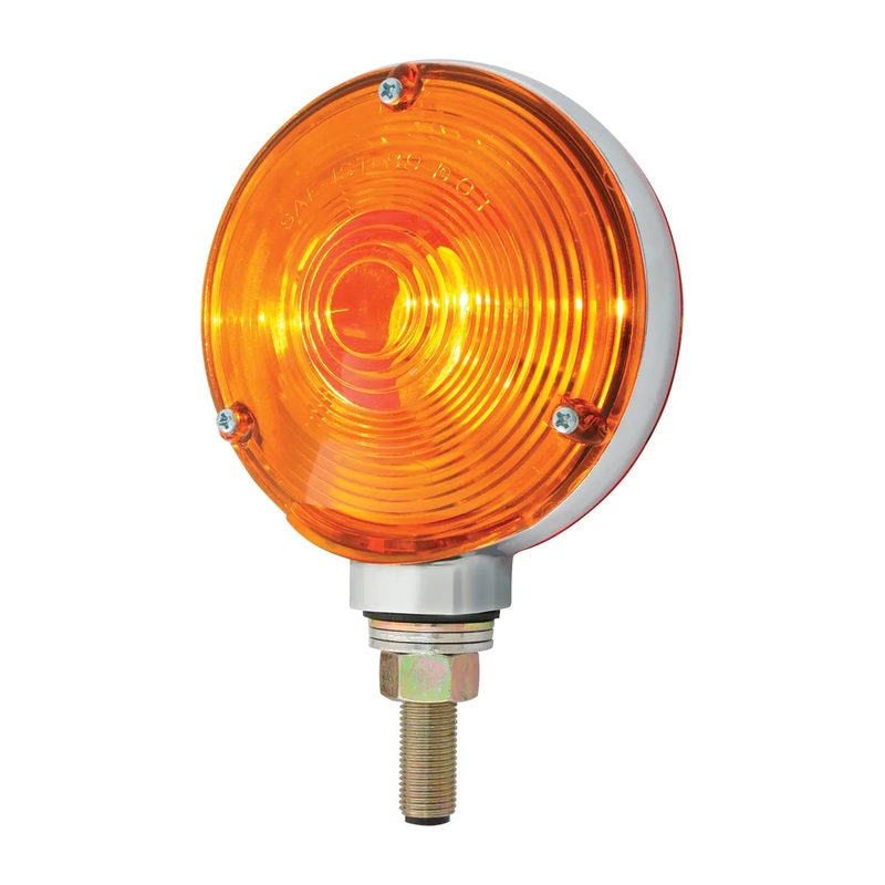 #80300  4 DOUBLE FACE 1157 PEDESTAL LIGHT W/2 WIRE, Chrome Housing 3 HOLE