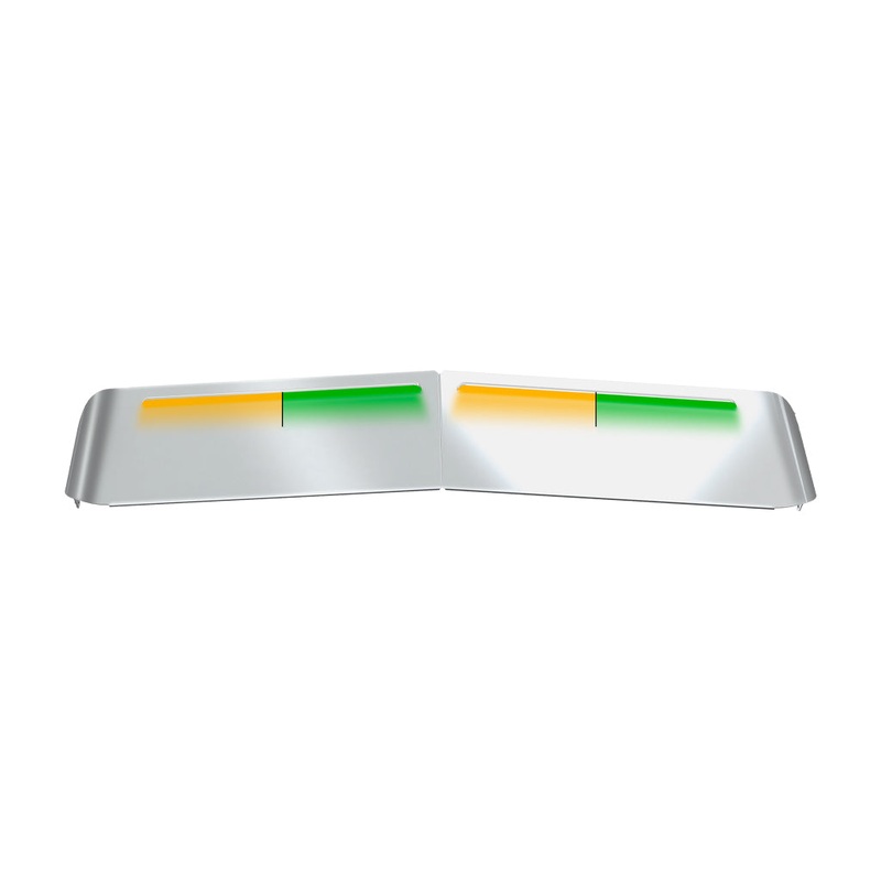 TSUN-K53AG KW. 13 Flat Glass Post-Mount Louvered Sun Visor  Dual Glow Strips (Amber/Green)