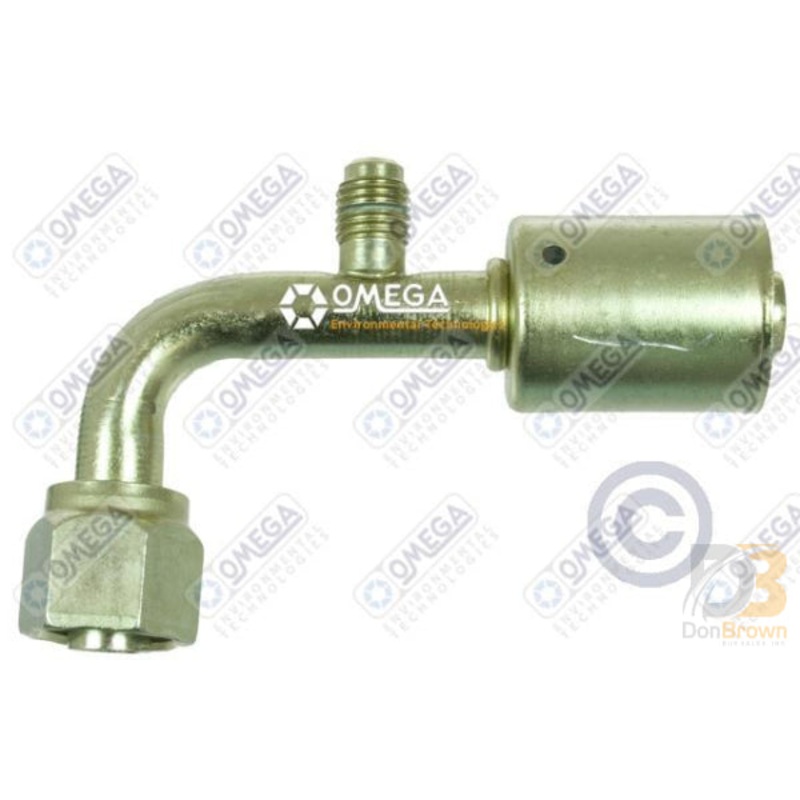 FITTING STEEL BL#8- 90FOR  X 10HOSE W/R12 CHG PORT 35-S1326-1