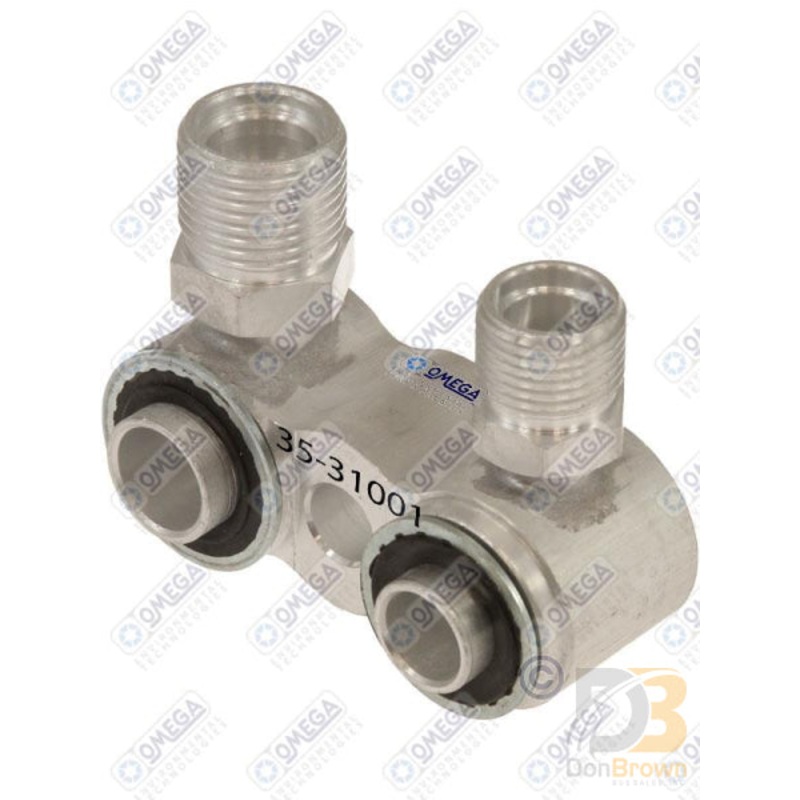 FITTING GM COMPRESSOR PAD VERT #8 X #10 MIO W SEAL WASHERS 35-31001