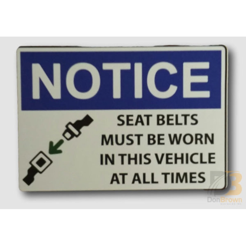 SN Seat Belt Notice