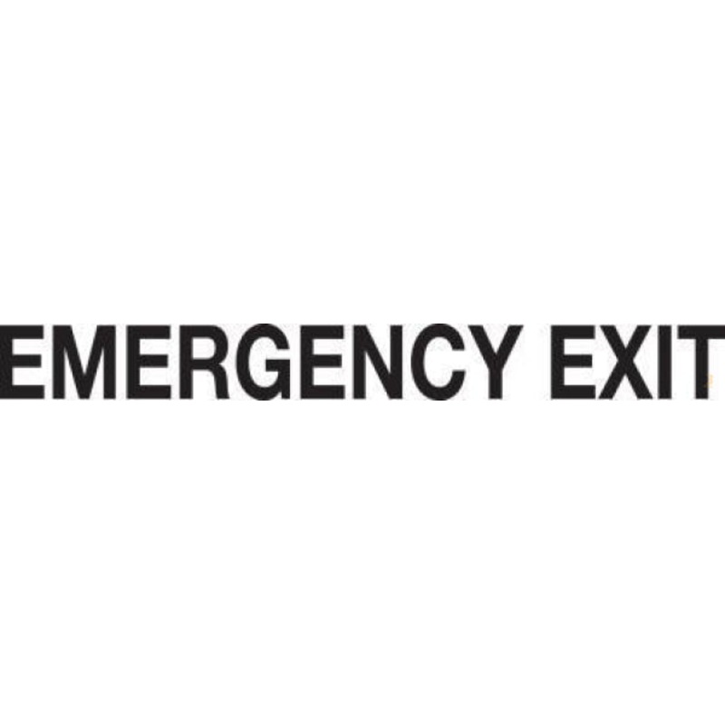 DECAL, EMERGENCY EXIT, 2.5 X 20, BLACK ON WHITE 13-003-016 IH-EE