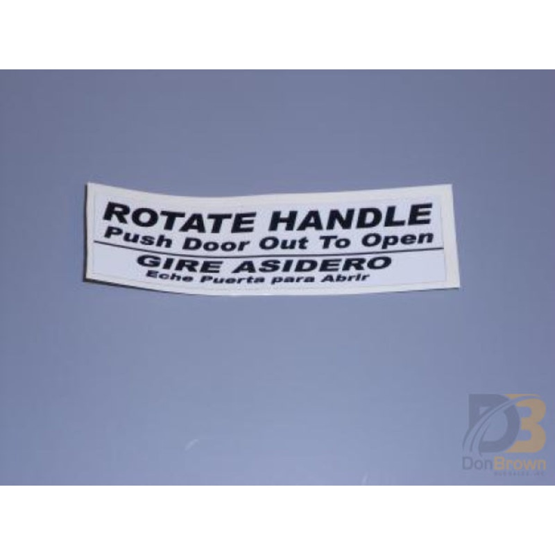 DECAL, SPANISH, ROTATE HANDLE 13-003-011