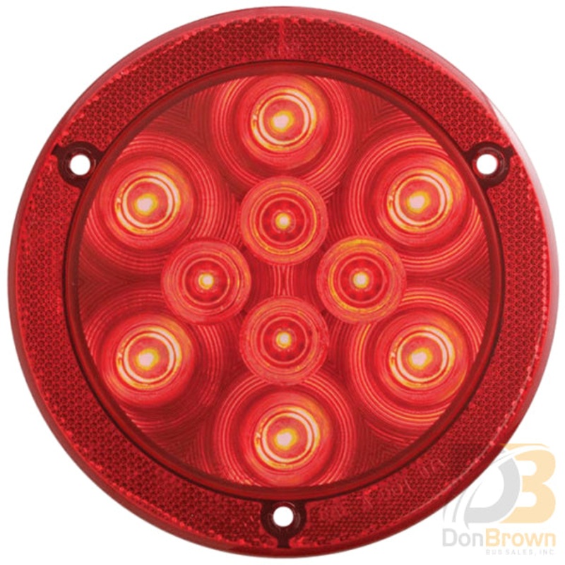 RED REFLECTIVE LIGHT AND RING, 4, LED 08-010-006 STL43RBX