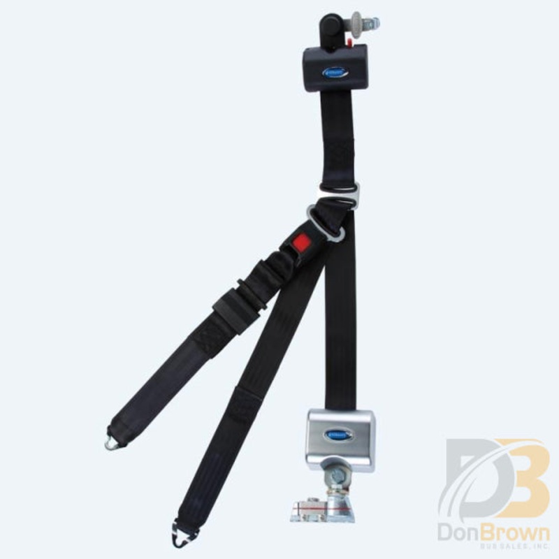Retractable shoulder/lap belt combo with retractable height adjuster and L Track on top and bottom Q8-6327
