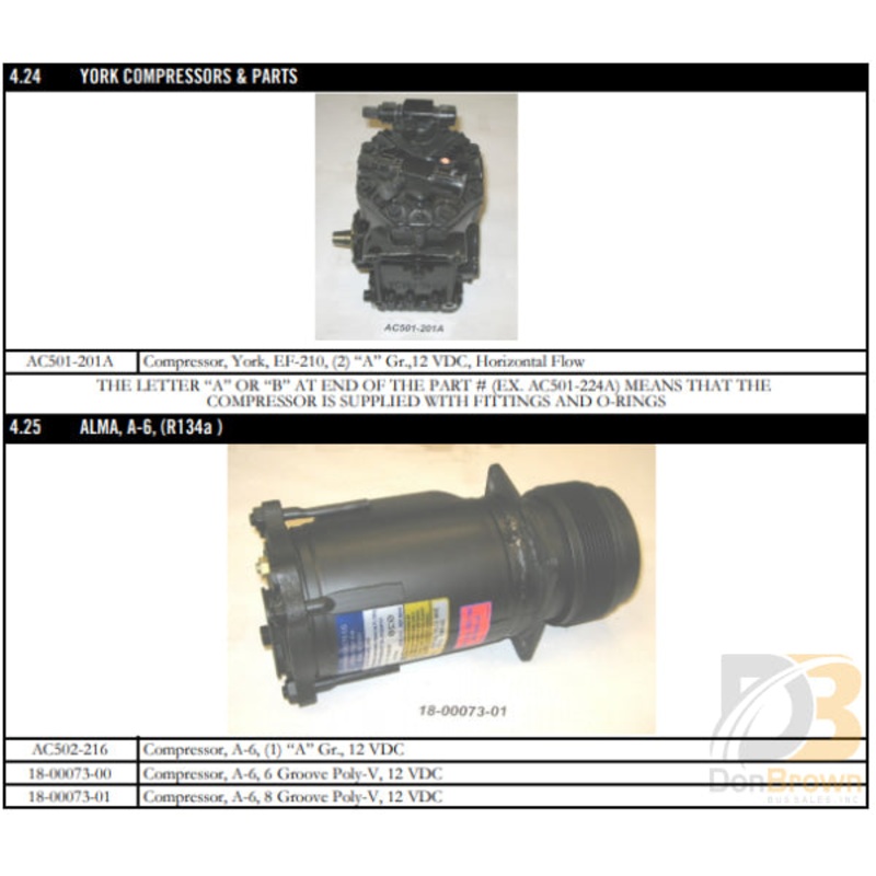 COMPR. ASY, A-6,(1)A-GRV,12VDC AC502-216
