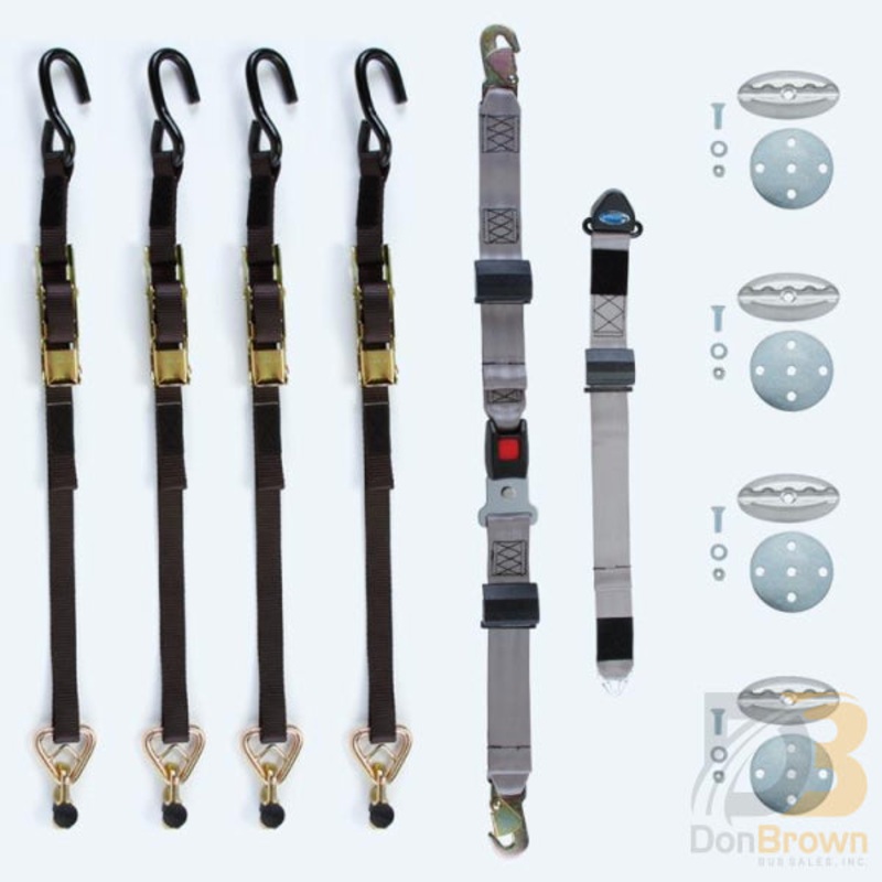M-Series Manual Belt Kit for L Track. Set of 4 overcenter belts, integrated lap belt, fixed shoulder belt and 4 oval LPockets M-305-L30