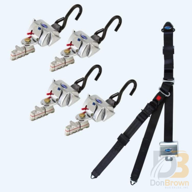 QRT Deluxe Kit  for L Track with retractable shoulder/lap belt combo Q-8100-A1-L