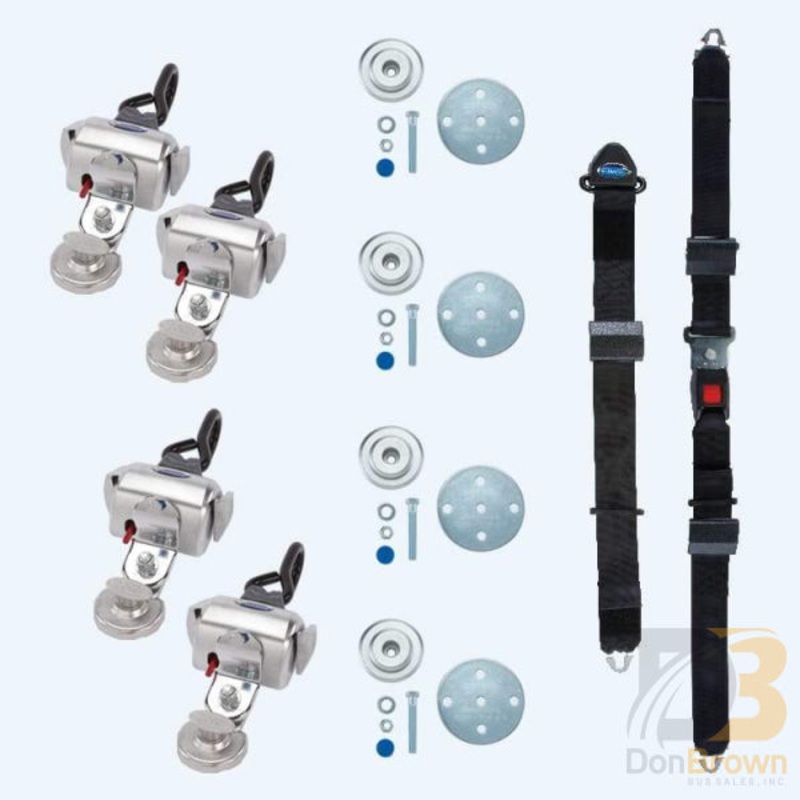 QRT Deluxe Kit for Slide N’ Click with manual lap and shoulder belt fixed mounted, SNC floor anchorages Q-8100-A-SC