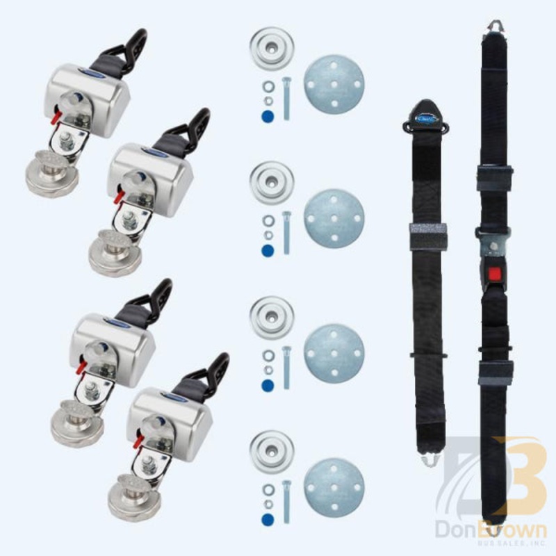 QRT MAX Kit for Slide N’ Click, manual lap and shoulder belt fixed mounted, SNC floor anchorages Q-8300-A-SC
