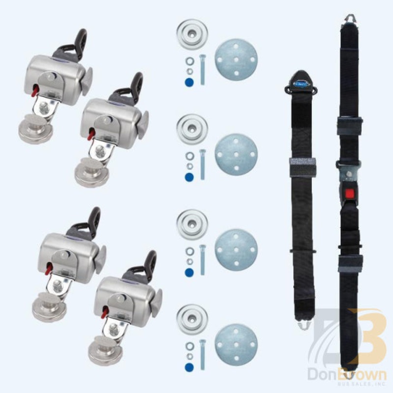 QRT Standard Kit for Slide N’ Click, manual lap and shoulder belt fixed mounted, SNC floor anchorages Q-8200-A-SC