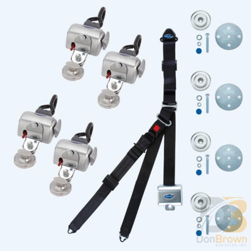 QRT Standard Kit for Slide N’ Click, retractable shoulder/lap belt combo, SNC floor anchorages Q-8200-A1-SC