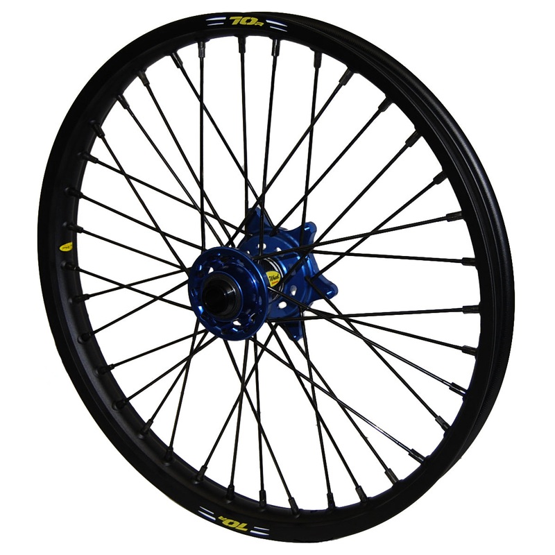Wheel Front 1.60×21 Blue Hub Blk Rim/Blk Spoke/Blk Nipple