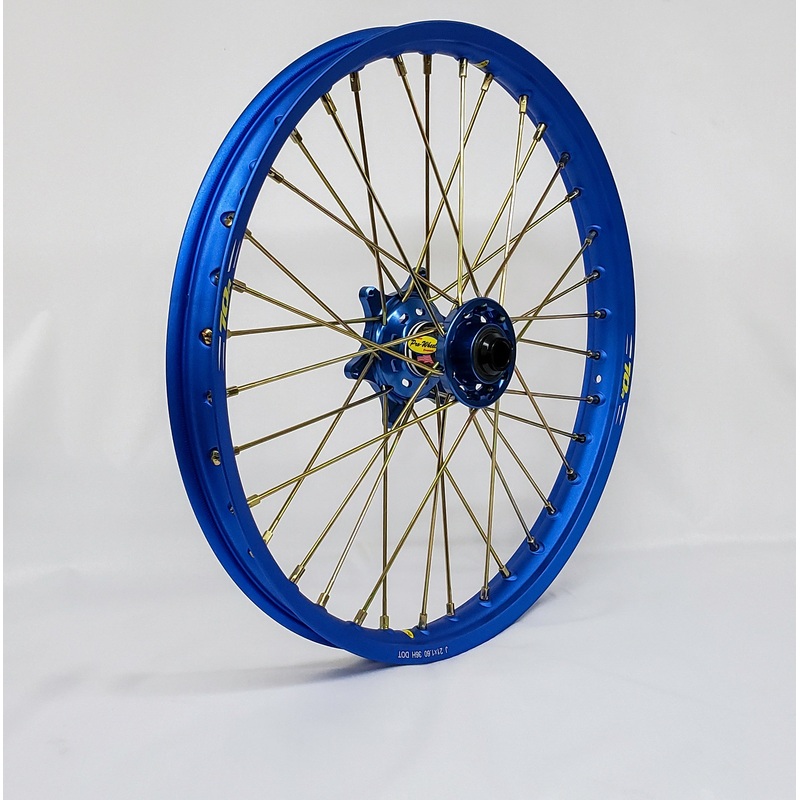 Wheel Front 1.60×21 Blue Hub Blu Rim/Gld Spoke/Gld Nipple