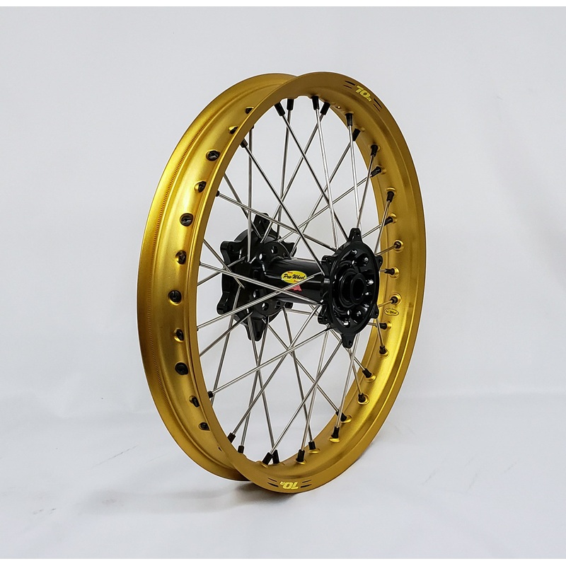 Wheel Rear 2.15×18 Black Hub Gld Rim/Sil Spoke/Blk Nipple