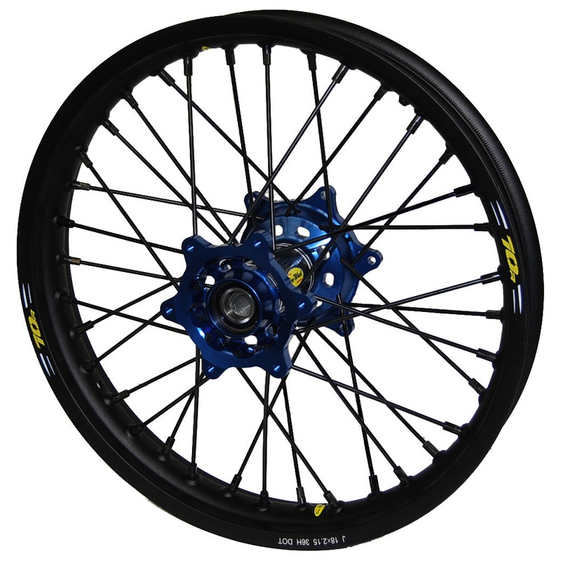 Wheel Rear 2.15×18 Blue Hub Blk Rim/Blk Spoke/Blk Nipple