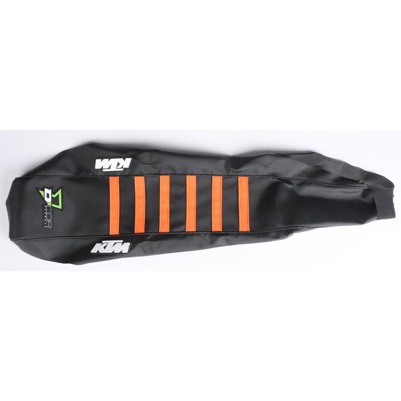 Seat Cover Black/Orange W/Ribs