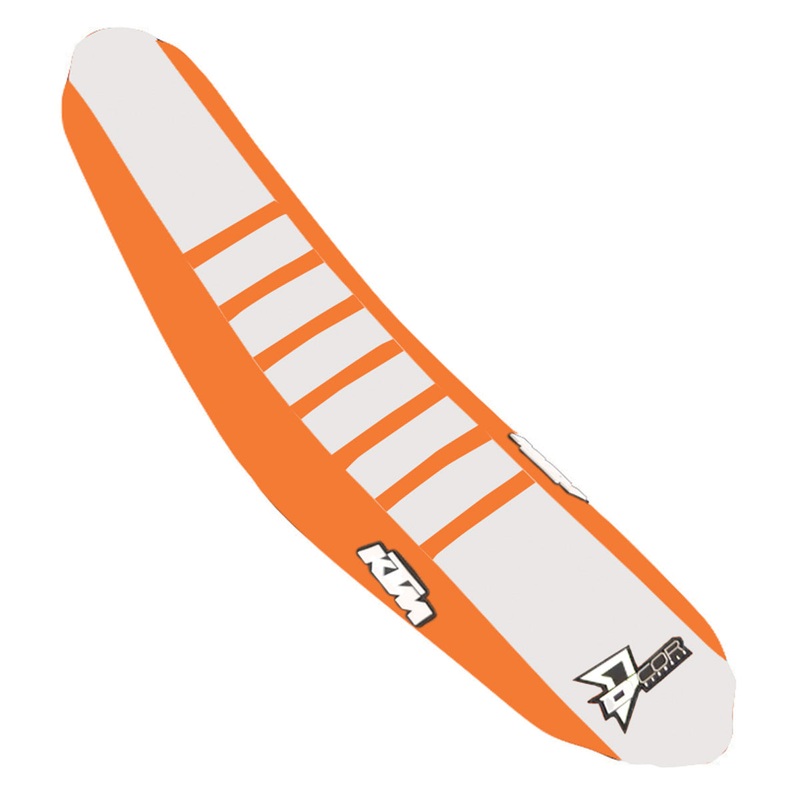 Seat Cover Orange/White Orange Ribs Ktm Sx/F 125 450