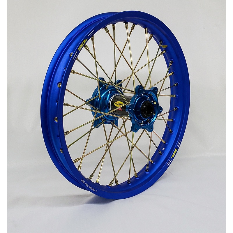 Wheel Rear 1.85×19 Blue Hub Blu Rim/Gld Spoke/Gld Nipple