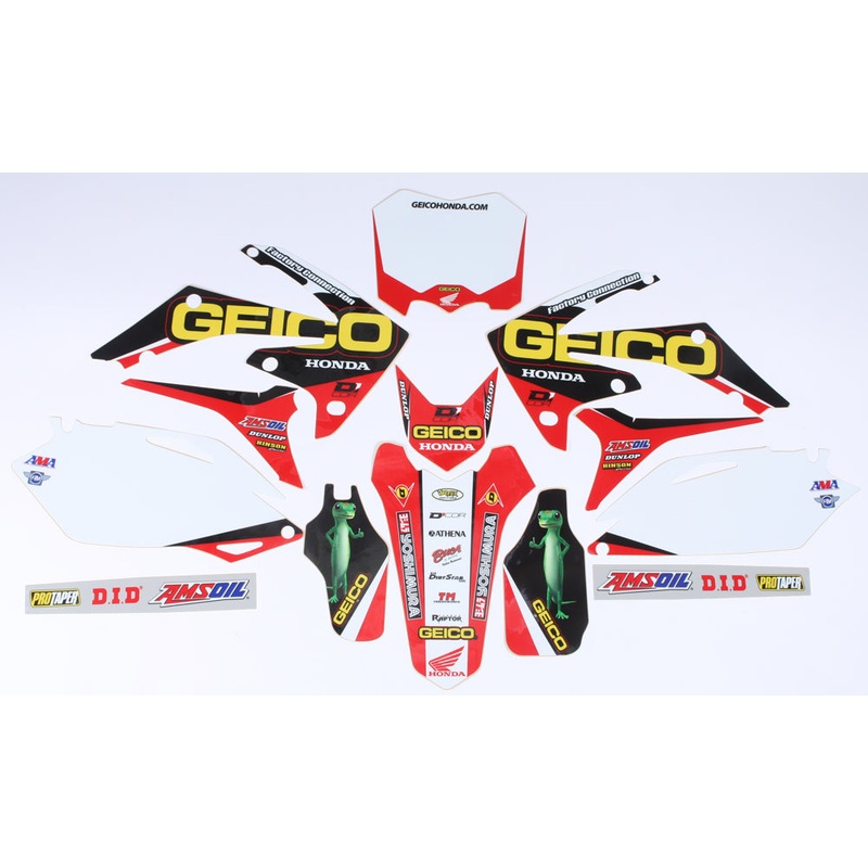 16 Geico Honda Complete Graphic Kit White