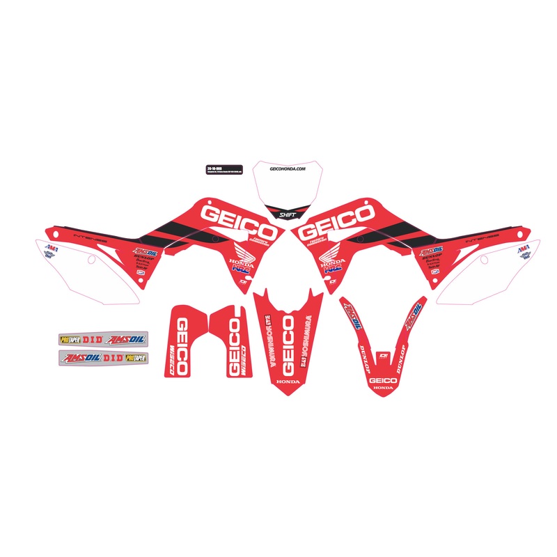 Complete Kit 19 Geico Honda Crf 450 White Bg