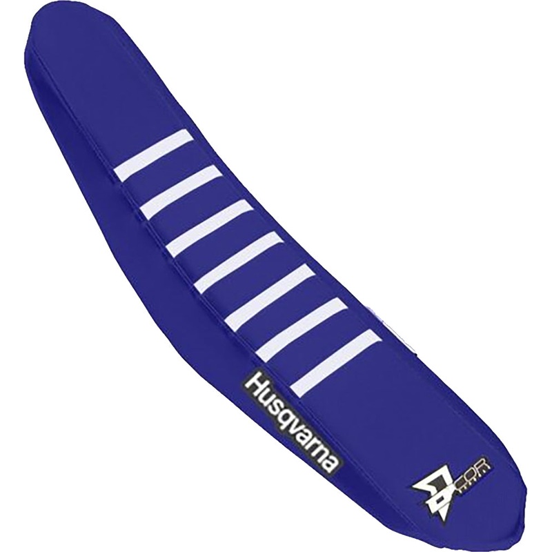 Seat Cover Navy Blue/White W/Ribs