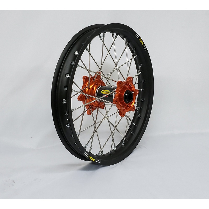 Wheel Rear 1.60×14 Blue Hub Blk Rim/Sil Spoke/Sil Nipple